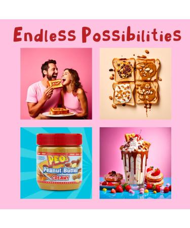 PEO's 24 x 340g Creamy Peanut Butter | Natural Peanut Butter from Roasted Peanut Kernels | Delicious Peanut Compote with Full and Creamy Taste | Pack of 24 - Buy Online on GoSupps.com