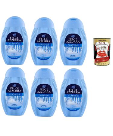 Italian Gourmet E.R. Felce Azzurra Docciagel Classico Refreshing Body Wash and Shampoo 6 x 250 ml + Italian Gourmet Polpa 400 g