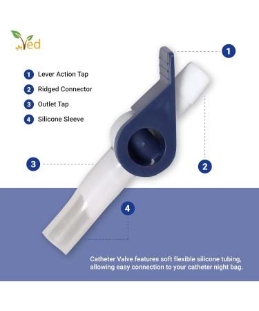 Ved Catheter Valve for Urine Drainage - Comfortable Lever Tap with Soft Silicone Tubing (Pack of 2) | Effective Alternative to Leg Bags - International Shipping Available - Buy Online on GoSupps.com