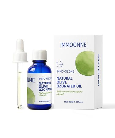 IMMO Ozonated Olive Oil - Organic & Nature for Skincare, Rich in Reactive Oxygen, 100% Pure Ozone Oil for Face & Body Care, Glass Dropper Bottle, 1.01 fl oz / 30 mL Olive 1.01 Fl Oz (Pack of 1)