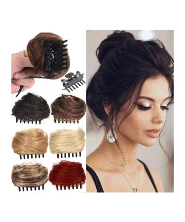 Messy Bun Hair Piece for Women Space Buns Hair Pieces Mini Claw Clip in Hair Bun Messy Cat Ears Hair Bun Extension Synthetic Donut Wig Accessory Updo Hairpieces for Women Girls Fake Hair Accessorie 30