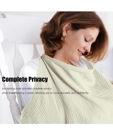Soft & Breathable Cotton Nursing Breastfeeding Cover - Adjustable Strap, Multi-Use Car Seat & Stroller Cover - Khaki - Buy Online on GoSupps.com