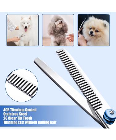 5 Pcs Dog Grooming Tool Set Pet Hair Care Thinning Shears Professional Dog Grooming Curved Scissors with Comb & Storage Bag Safety Round Tip Stainless Steel Dog Hair Scissors for Face Body Paws - Buy Online on GoSupps.com
