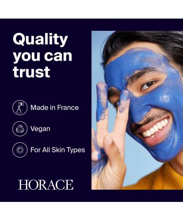 HORACE Purifying Face Mask for Men - Facial Deep Cleanse with Kaolin Clay and Blue Everlasting Flower - Pore Refining Skincare for All Skin Types - Unscented 75 ml - Buy Online on GoSupps.com