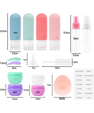 Etopgo 17 Pack Travel Bottles for Toiletries TSA Approved Leak Proof Silicone Squeezable Containers Travel Accessories for Conditioner Shampoo Lotion & Body Wash - Buy Online on GoSupps.com