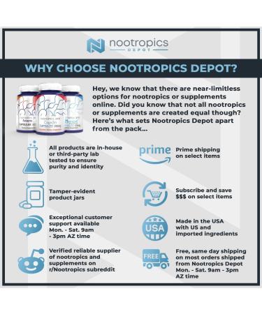 Uridine Monophosphate Capsules Disodium Salt (60 Count) - Nootropic Cognitive Enhancer | Choline Precursor - Nootropics Depot - Buy Online on GoSupps.com