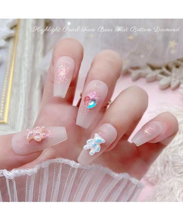 FEIlei 5PCS Cute Bear Nail Rhinestones Resin Bear Nail Gems Gummy Bear Nail Charms - Buy Online on GoSupps.com