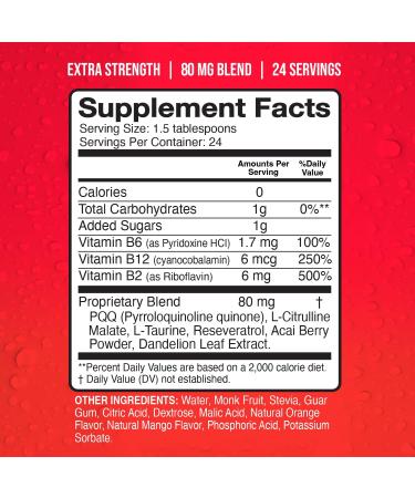 Buy 17oz Liquid PQQ 80mg - Highly Absorbable Pyrroloquinoline Quinone for Energy Antioxidants & Heart Health | 24 Servings - Buy Online on GoSupps.com