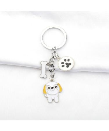 Ensianth Dog Keychain - Perfect Gift for Dog Lovers Puppy & Dog Paw Print Keyring for Dog Owners | Shih Tzu & More - Buy Online on GoSupps.com