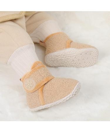 JIASUQI Baby Winter Boots - Camel, Anti-Skid Newborn Crib Shoes - Buy Online on GoSupps.com