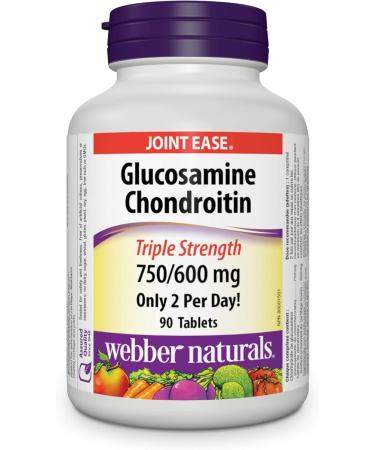 Webber Naturals Glucosamine Chondroitin Triple Strength 90 Tablets & Probiotic 30 Billion Active Cells 8 Probiotic Strains 30 Capsules For Digestive Health Vegetarian - Buy Online on GoSupps.com