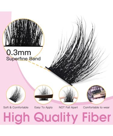 180PCS Wispy 3D Cluster Lashes | Fluffy Volume Eyelash Extensions | Faux Mink Individual False Eyelashes (8-16mm Mixed - Buy Online on GoSupps.com