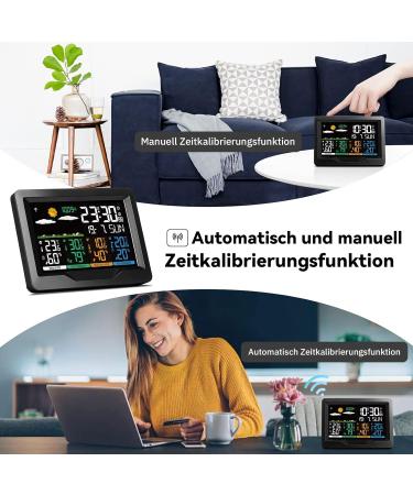 Oule GmbH Weatherstation Funk - 3 Outdoor Sensors Indoor/Outdoor Thermometer Hygrometer & Weather Forecast - DCF Radio Clock - International Shipping Available - Buy Online on GoSupps.com