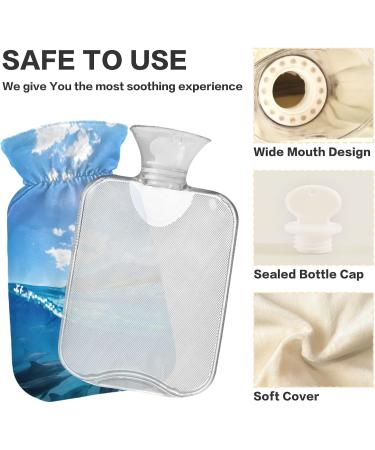 NAANLE Sea Wave Delphin Hot Water Bottle - 1L Transparent Handle for Pain Relief & Cold Therapy - Buy Online on GoSupps.com