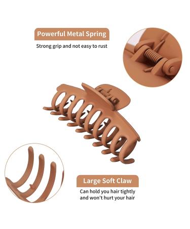 Vsiopy 6pcs 3.5 Inch Claw Clips for Thick & Thin Hair | Girls' & Women's Neutral Hair Accessories | Matte Square Hair Claws - Buy Online on GoSupps.com