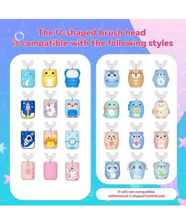 Kids Electric U-Shaped Toothbrush Replacement Heads - 3 Normal & 2 U-Shaped for Ages 2-7 | International Shipping - Buy Online on GoSupps.com