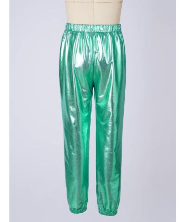 MSemis Metallic Harem Dance Pants for Kids | Modern Hip Hop Street Dancewear | Slim Fit in Blue Green | Size 10 - Buy Online on GoSupps.com