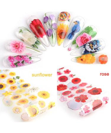 10 Sheets Nail Art Foil Transfer Stickers - Sunflower Daisy Summer Spring Decorations - Buy Online on GoSupps.com