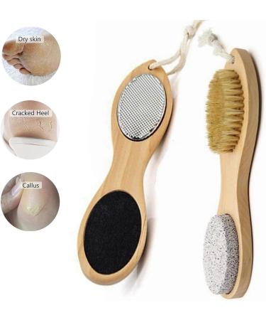 Pumice Stone for Hands and Feet with 4-in-1 Scrub Brush - Remove Hard Calluses and Dead Skin, Care for Cracked Heels - Ideal for Wet and Dry Feet - Buy Online on GoSupps.com