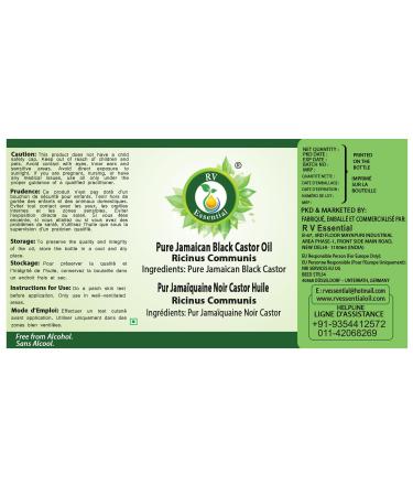 R V Essential Pure Jamaican Black Castor Oil 1250ml (42oz)- Ricinus Communis (100% Pure and Natural Cold Pressed) 42 Fl Oz (Pack of 1) - Buy Online on GoSupps.com