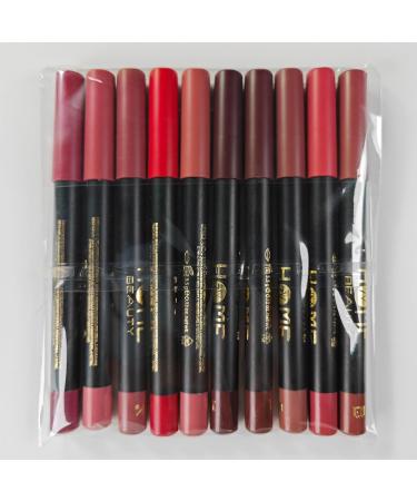 High Pigment Matte Lip Crayon Set - 10PCS Long Lasting Lip Liner & Lipstick Pencils | International Shipping Available - Buy Online on GoSupps.com