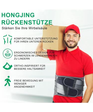 Buy Hongjing XL Back Support Belt for Lower Back Pain Relief | 7 Struts Breathable Design Sciatic Pain Relief - Heavy Lifting | Iron Gray (125-150cm) - Buy Online on GoSupps.com