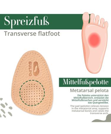 Buy Sulpo Orthopedic Shoe Insoles - Leather Half Soles & Cushions for Enhanced Comfort - Sizes 39/40 - Buy Online on GoSupps.com