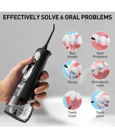 ZPN Cordless Water Dental Flosser - Portable Oral Irrigator with 4 Modes & 5 Tips - IPX7 Waterproof Teeth Cleaner for Home & Travel (Black - Buy Online on GoSupps.com