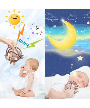 Baby Sensory Teething Toys - Soft Silicone Teether for Babies 0-12 Months | Montessori Chew and Rattle Toy | Baby Shower Gift for Infants - Buy Online on GoSupps.com