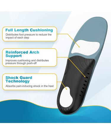 Plantar Fasciitis Pain Relief Insoles for Men and Women - Turquoise | Arch Support & Motion Control Inserts for Work Boots - M M Size 9-10.5 / Women 10-11.5 - Buy Online on GoSupps.com