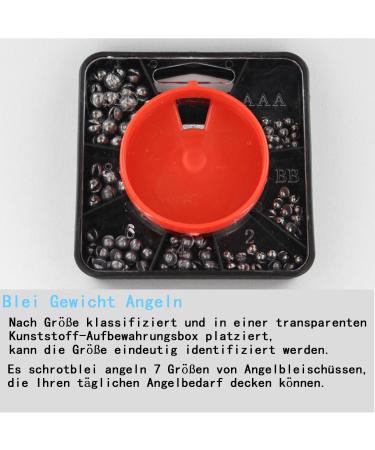 Premium Fishing Lye Set - 160 Lead Grain Weights with Storage Box | 7 Sizes for Versatile Angling | Removable Lead Shot for Optimal Performance - Buy Online on GoSupps.com