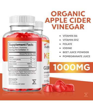 Impact Keto ACV Gummies - Advanced Weight Loss & Belly Fat Burner with Apple Cider Vinegar - 60 Gummies - Buy Online on GoSupps.com