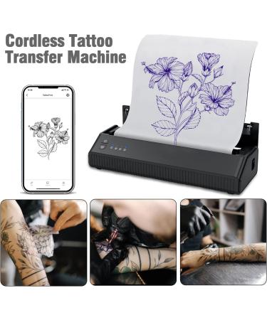 Calicon Portable Tattoo Stencil Printer | Cordless Thermal Copier Machine | Rechargeable Mini Printer with 10 Free Transfer Papers | iOS & Android Compatible (2023 New Version) - Black - Buy Online on GoSupps.com