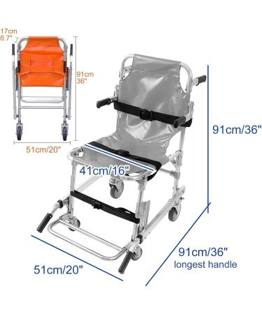 AGEDOR Portable Folding Stair Chair Wheelchair Stretcher for Ambulance Firefighter Evacuation Use - Buy Online on GoSupps.com