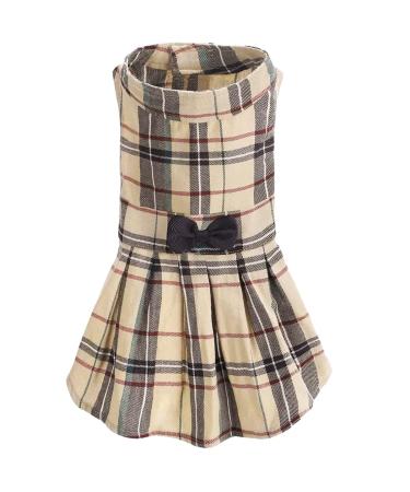 PUPTECK Classic Plaid Dog Dress Cute Puppy Clothes Outfit Medium Medium Classic Plaid