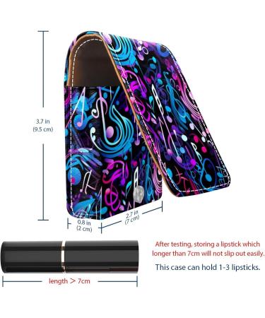 Travel Lipstick Organizer Case | Portable Makeup Bag with Mirror | Colorful Musical Notes Design - Buy Online on GoSupps.com