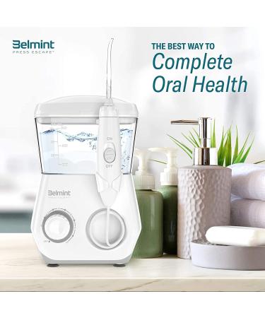 Belmint Water Flosser - Oral Irrigator for Teeth Cleaning with 10 Pressure Settings & 8 Tips - Ideal for Braces & Bridges - 600ml Capacity - Buy Online on GoSupps.com