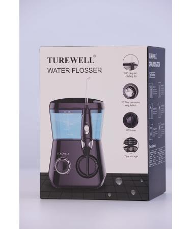 Buy Turewell Electric Mouth Shower IPX7 Waterproof Oral Irrigator with 10 Pressure Levels & 8 Nozzles | 600ml Interdental Cleaner for Home (Black) - Fast International Shipping - Buy Online on GoSupps.com