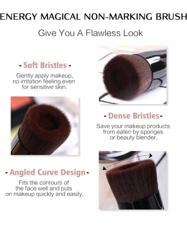 ENERGY Foundation Brush for Liquid Makeup Flat Top Kabuki Makeup Brush Professional Vegan Synthetic for Liquid Cream Powder Blending Perfect Concave Face Makeup Brush - Buy Online on GoSupps.com