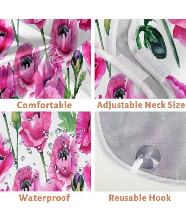 Watercolor Poppies Beard Bib Apron | Non-Stick Waterproof Hair Catcher for Men | Perfect Grooming Gift - Buy Online on GoSupps.com
