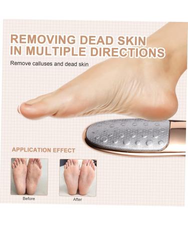 Healeved Double-Sided Rubbing Board Steel Foot Foot Dead Skin Scraper Foot Remover Stainless Pedicure Scrubber Tool Heel Bright Light Rose Gold Plastic - Buy Online on GoSupps.com