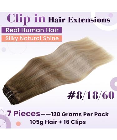 Buy Laavoo Clip-In Hair Extensions - Real Hair Blonde Balayage & Ombre - 7pcs 35cm 105g - Fast International Shipping - Buy Online on GoSupps.com