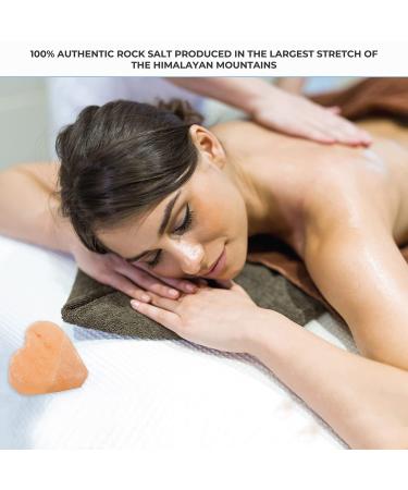 Pure Himalayan Salt Works Heart Massage Stone - Hand-Carved Pink Crystal for Therapy, Deodorant, Scrubs - 2.75 x 3 x 1.5 - Pack of 6 - Buy Online on GoSupps.com