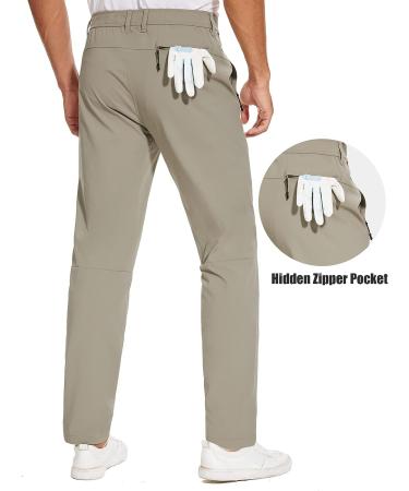 SPECIALMAGIC Men's Golf Pants Stretch Slim Fit Lightweight Tapered Zipper Pockets Stone 32W x 30L - Buy Online on GoSupps.com