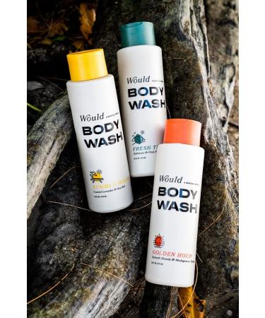 WOULD Fresh Tracks Men's Body Wash (16 oz) - Hydrating Soap for Dry Skin - Moisturizing Cleansing Skincare | Barstool Sports Brand - Woody Oakmoss & Floral Pink Pepper - Buy Online on GoSupps.com