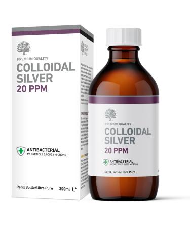 Nature's Greatest Secret Premium Quality Antibacterial 20ppm Colloidal Silver Bottle 300ml Natural 300 ml (Pack of 1)