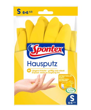 Spontex house plaster gloves 10 pairs for all plaster and maintenance work in the household handy and robust inside with cotton flock size S (10 x 1 pair) S house plaster