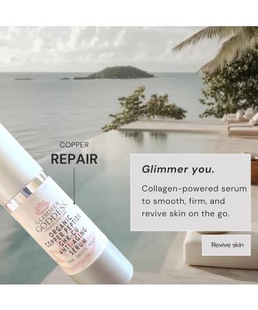 Glimmer Goddess Organic Copper Peptide Anti-Aging Serum GHK-Cu Argireline Matrixyl 3000 Hyaluronic Acid Wrinkle Repair - Buy Online on GoSupps.com