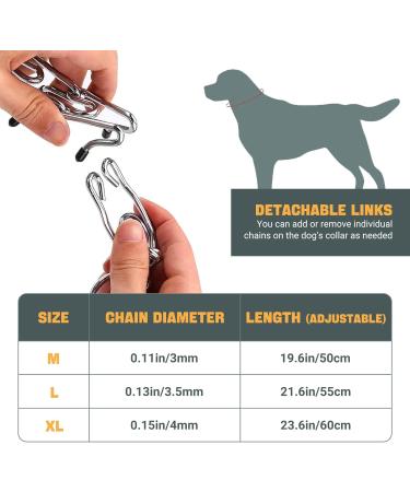 Metal Choke Chain Prong Collar for Dog Training | Anti-Bark Adjustable Silver Necklace | Personalized Outdoor Pet Collar (Medium) - Buy Online on GoSupps.com