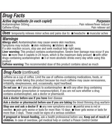 HealthA2Z Tension Headache Relief | Acetaminophen 500mg & Cafffeine 50mg | Aspirin Free | 24 Packs of 16 Caplets (384 Caplets Total) | Value Package | Pain Relief - Buy Online on GoSupps.com